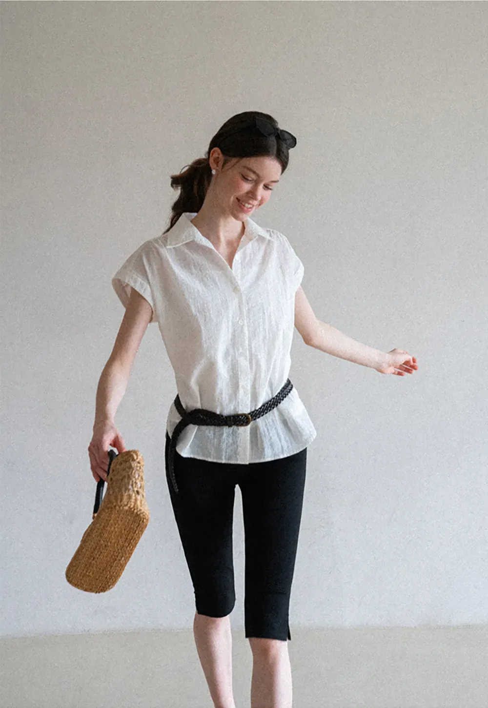 Cropped Stretch Leggings Casual Pants
