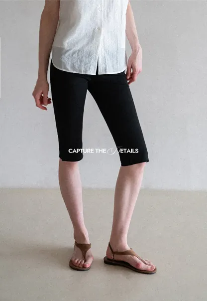 Cropped Stretch Leggings Casual Pants