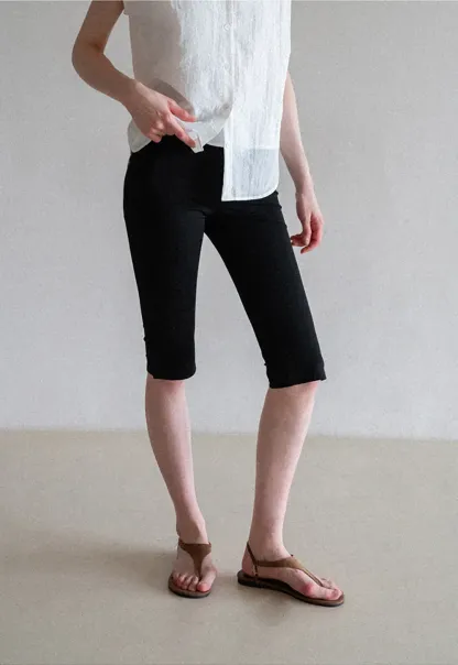 Cropped Stretch Leggings Casual Pants