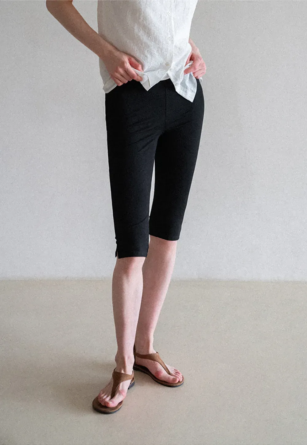 Cropped Stretch Leggings Casual Pants