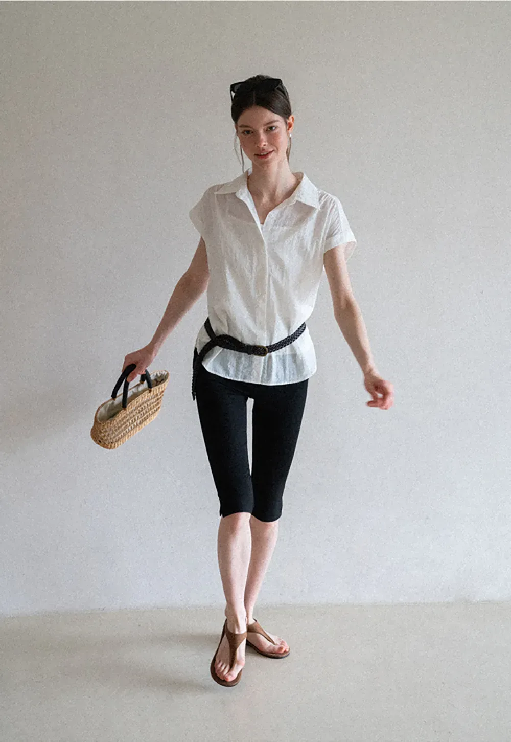 Cropped Stretch Leggings Casual Pants