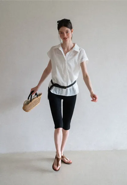 Cropped Stretch Leggings Casual Pants