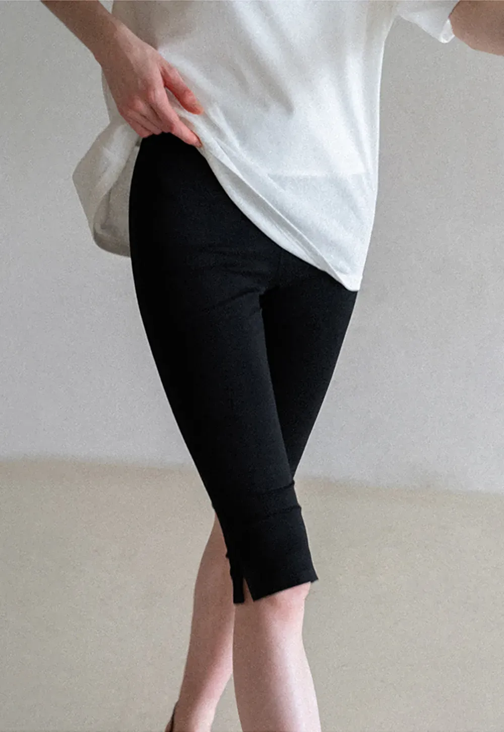 Cropped Stretch Leggings Casual Pants