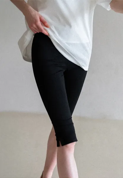 Cropped Stretch Leggings Casual Pants