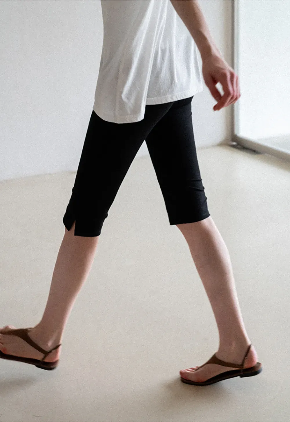 Cropped Stretch Leggings Casual Pants