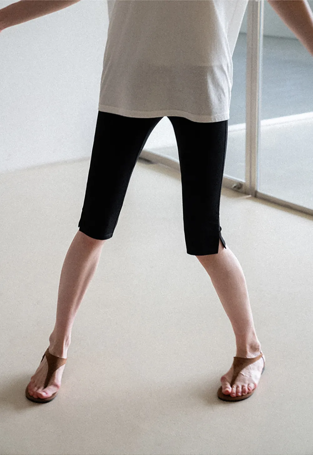 Cropped Stretch Leggings Casual Pants