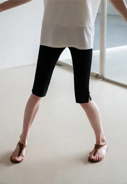 Cropped Stretch Leggings Casual Pants
