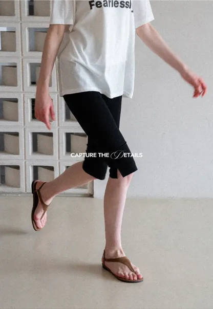 Cropped Stretch Leggings Casual Pants