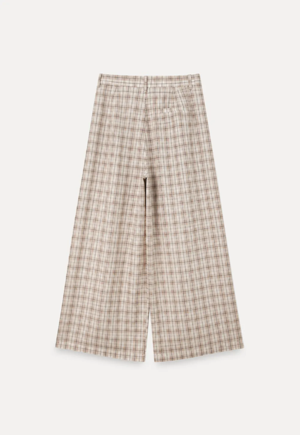 Drawstring Waist Wide Leg Checkered Casual Pants