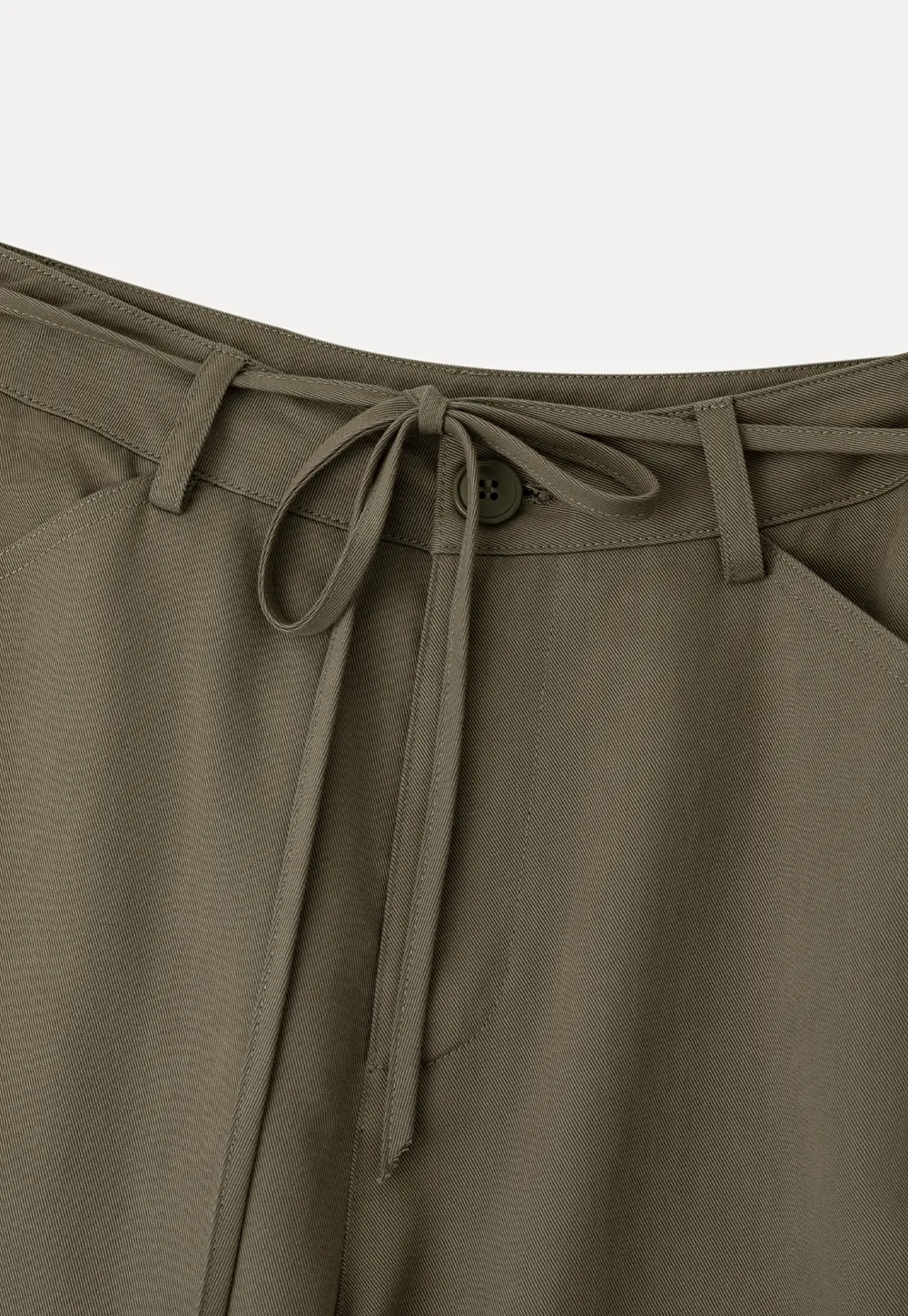 High Waist Drawstring Wide Leg Casual Pants