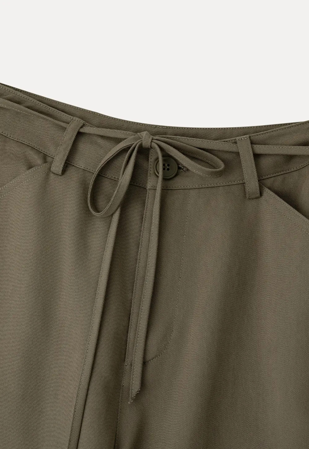High Waist Drawstring Wide Leg Casual Pants