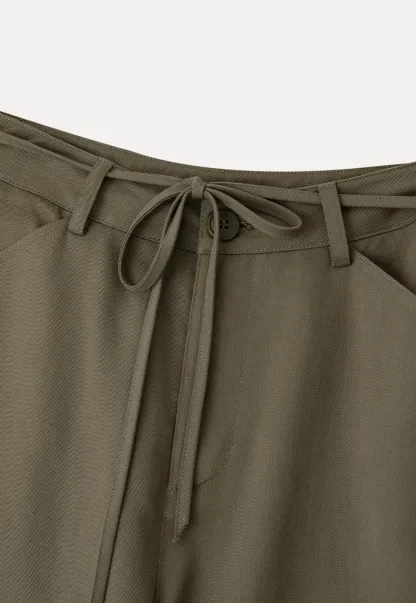 High Waist Drawstring Wide Leg Casual Pants