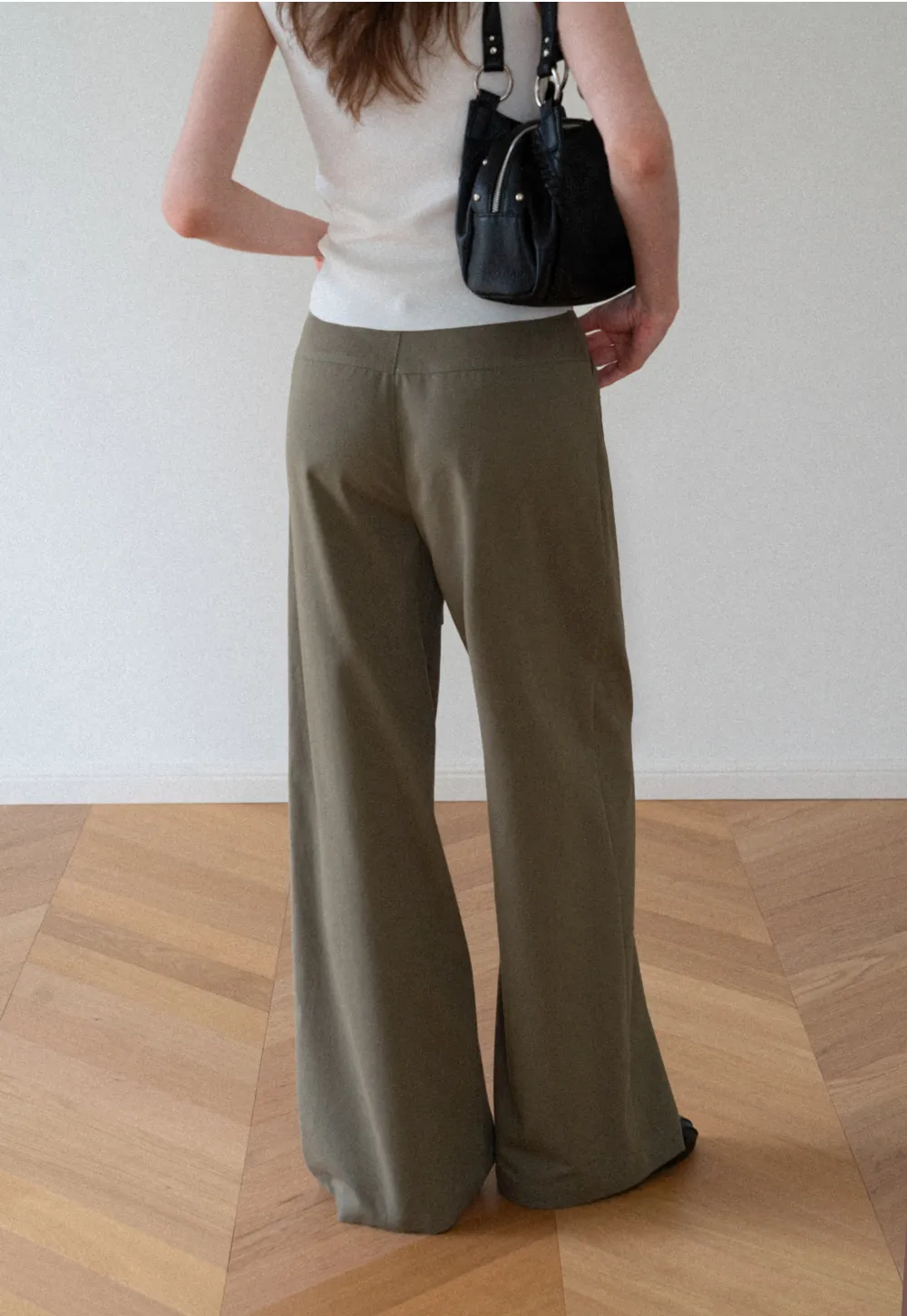 High Waist Drawstring Wide Leg Casual Pants