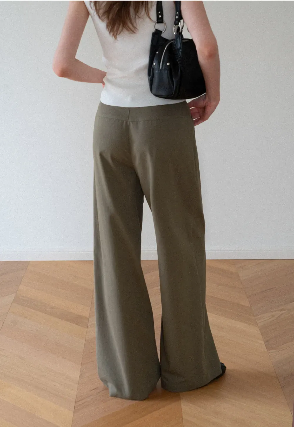 High Waist Drawstring Wide Leg Casual Pants