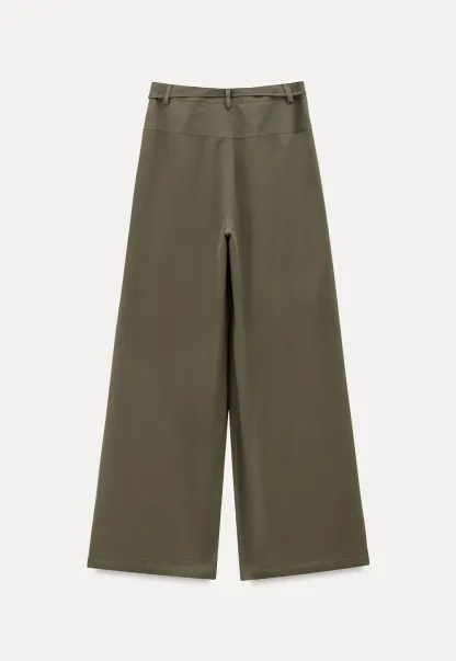 High Waist Drawstring Wide Leg Casual Pants