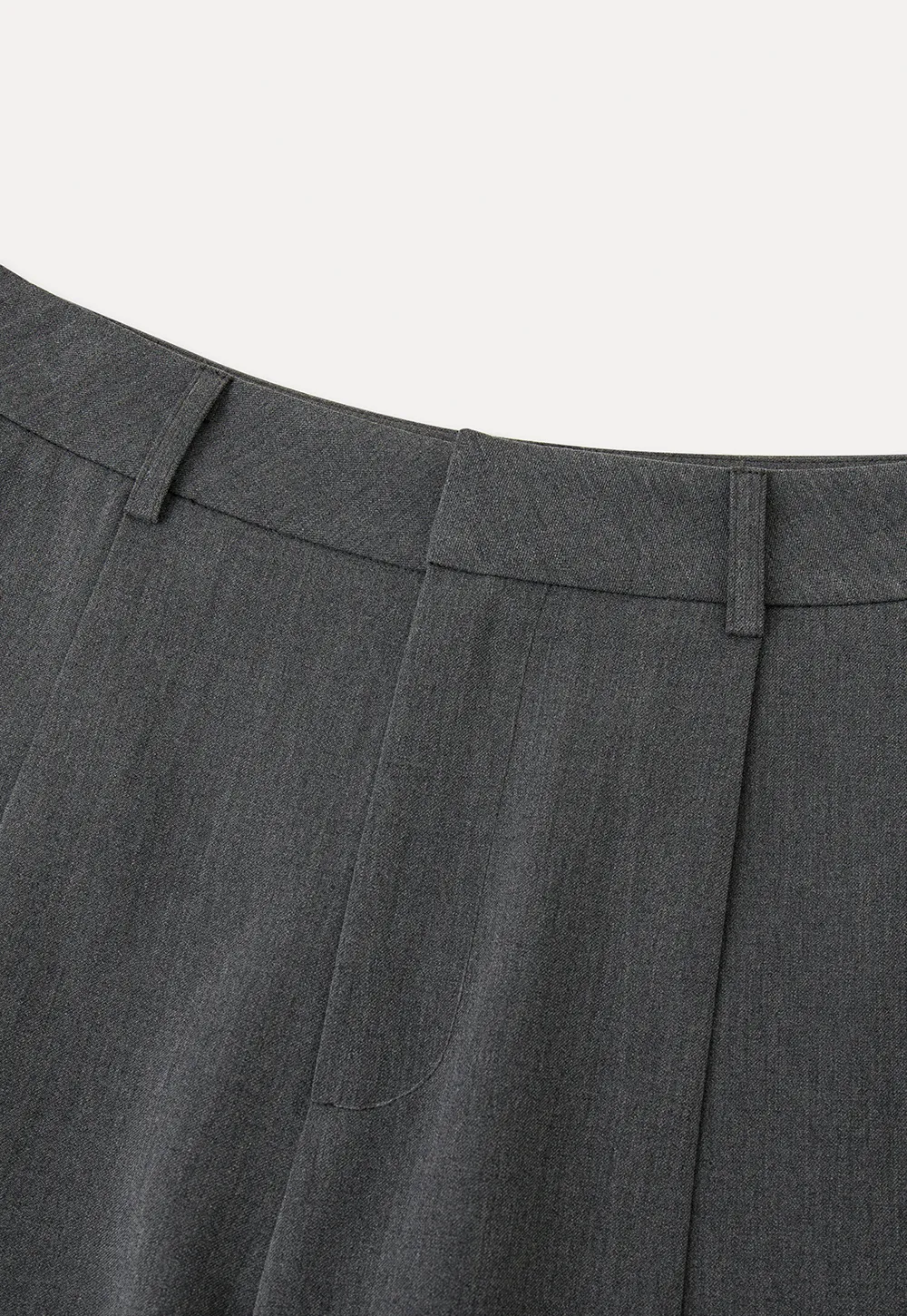 Pleated Wide Leg Cropped Pants