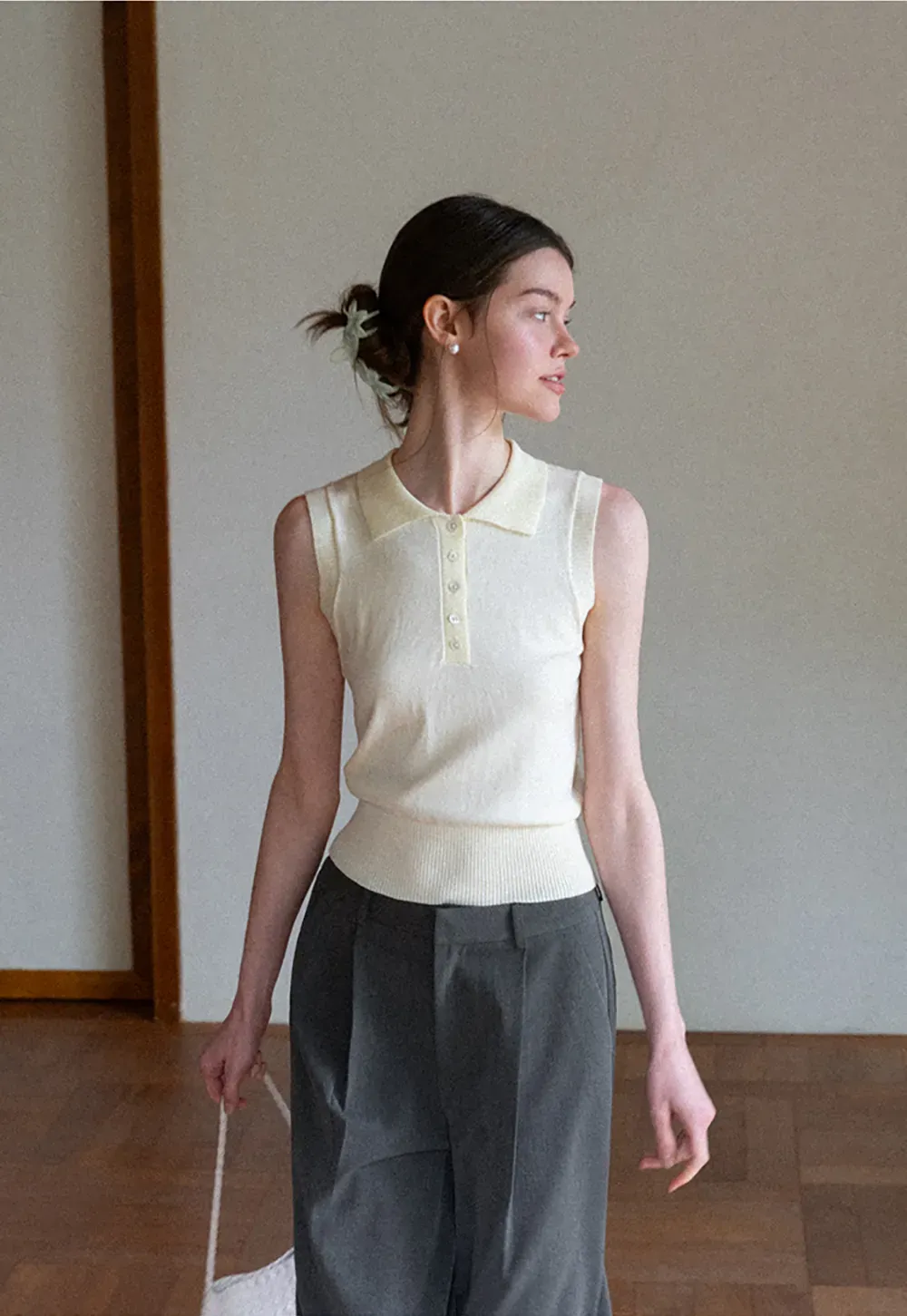 Pleated Wide Leg Cropped Pants