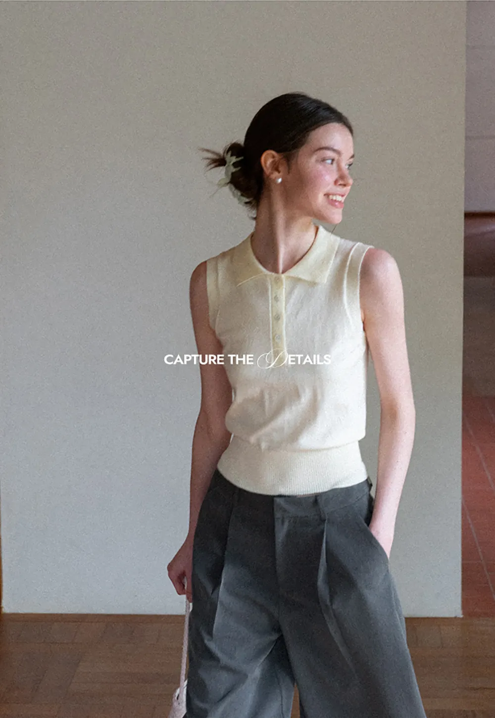 Pleated Wide Leg Cropped Pants