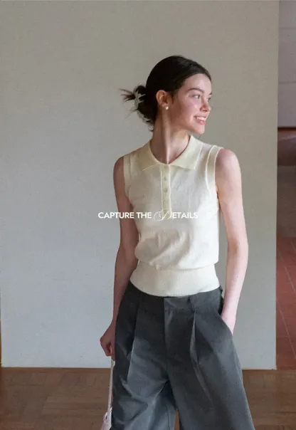 Pleated Wide Leg Cropped Pants