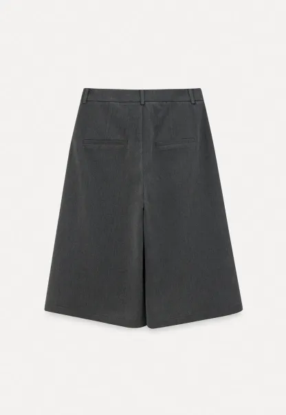 Pleated Wide Leg Cropped Pants