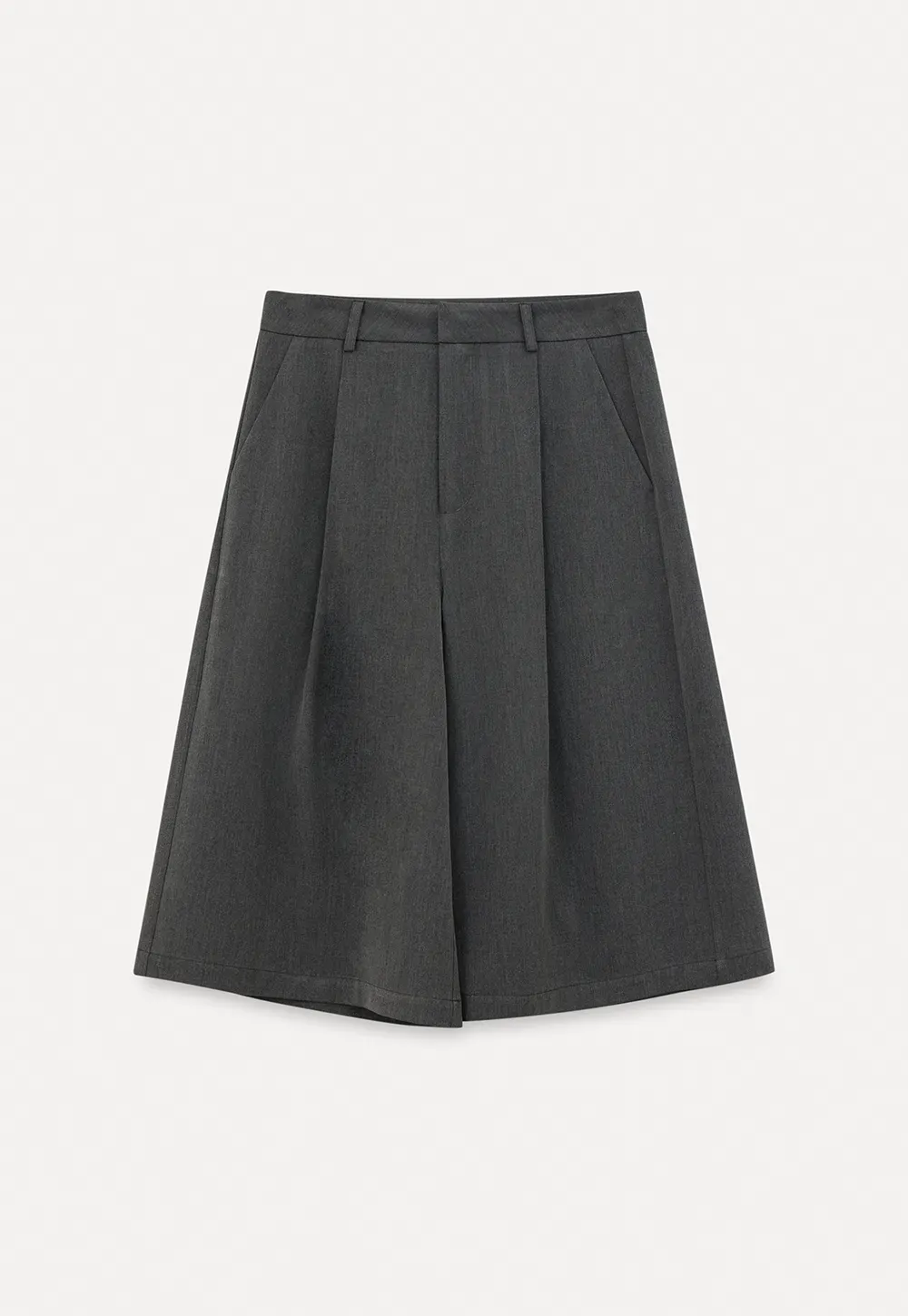 Pleated Wide Leg Cropped Pants