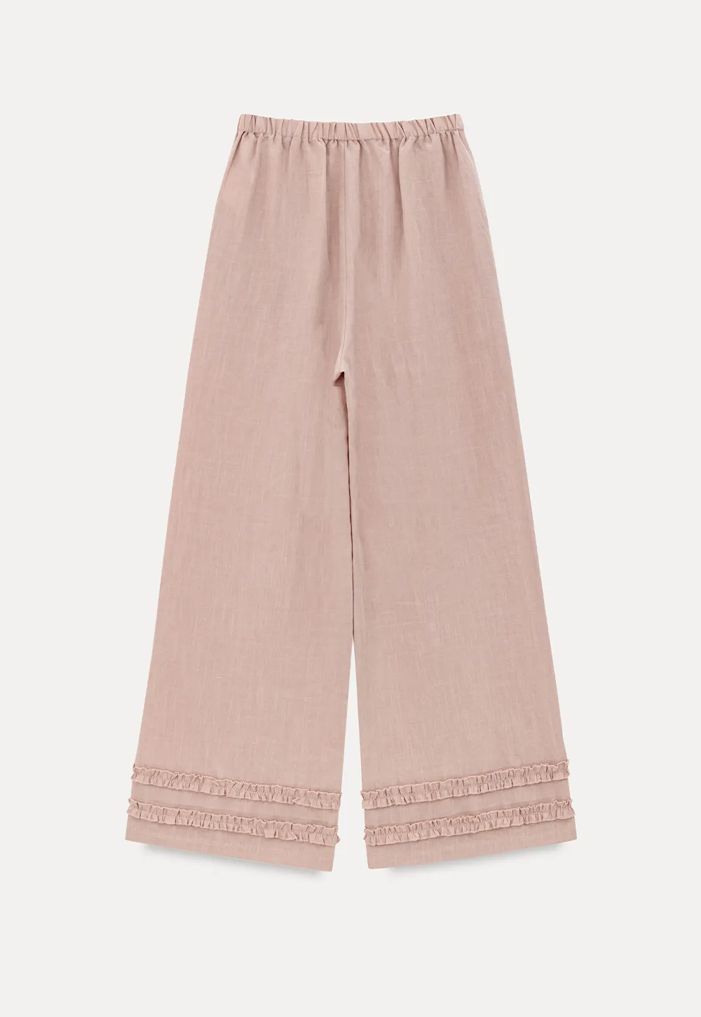 Lace Trim Wide Leg Casual Pants