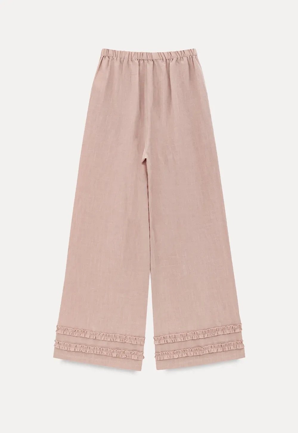 Lace Trim Wide Leg Casual Pants