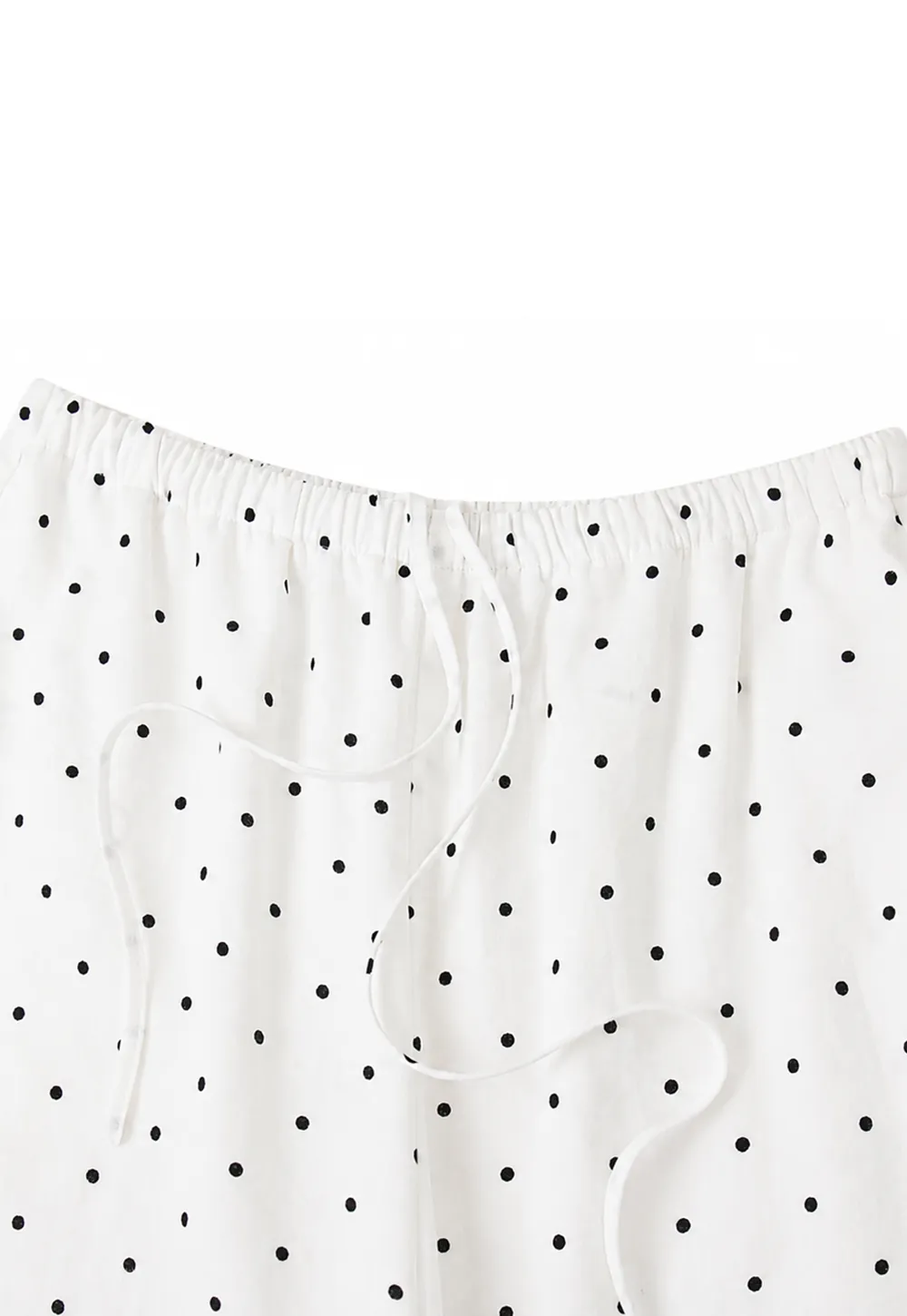 Polka Dot Print Wide Leg Drawstring Casual Pants
