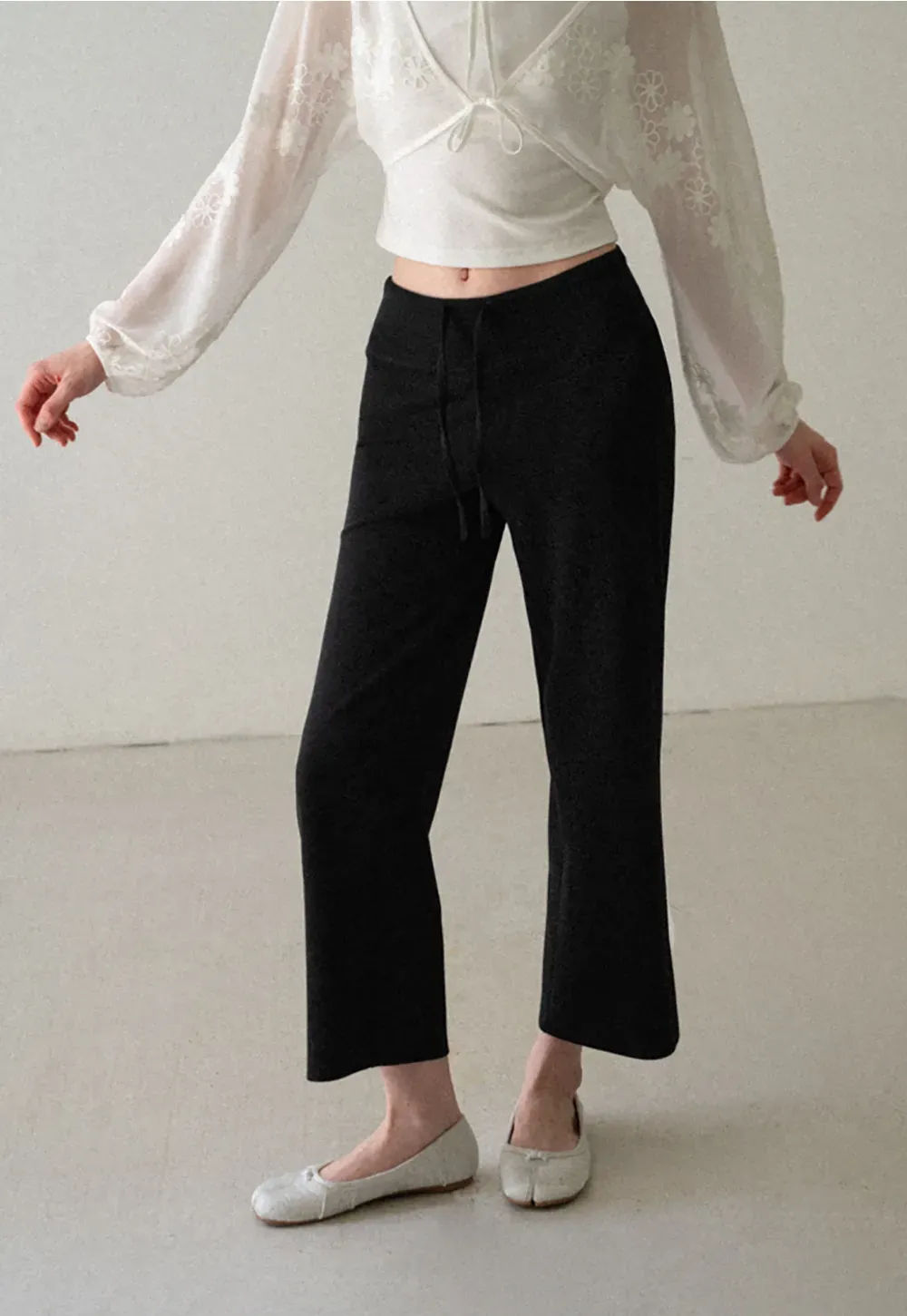 High Waist Cropped Wide Leg Pants