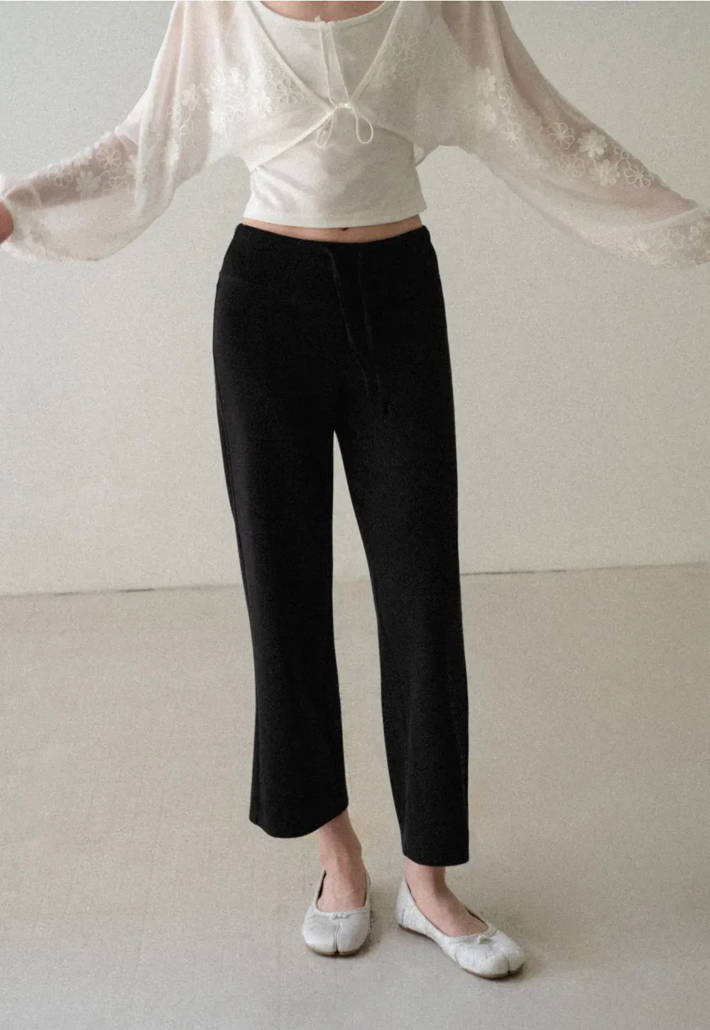 High Waist Cropped Wide Leg Pants