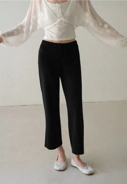 High Waist Cropped Wide Leg Pants