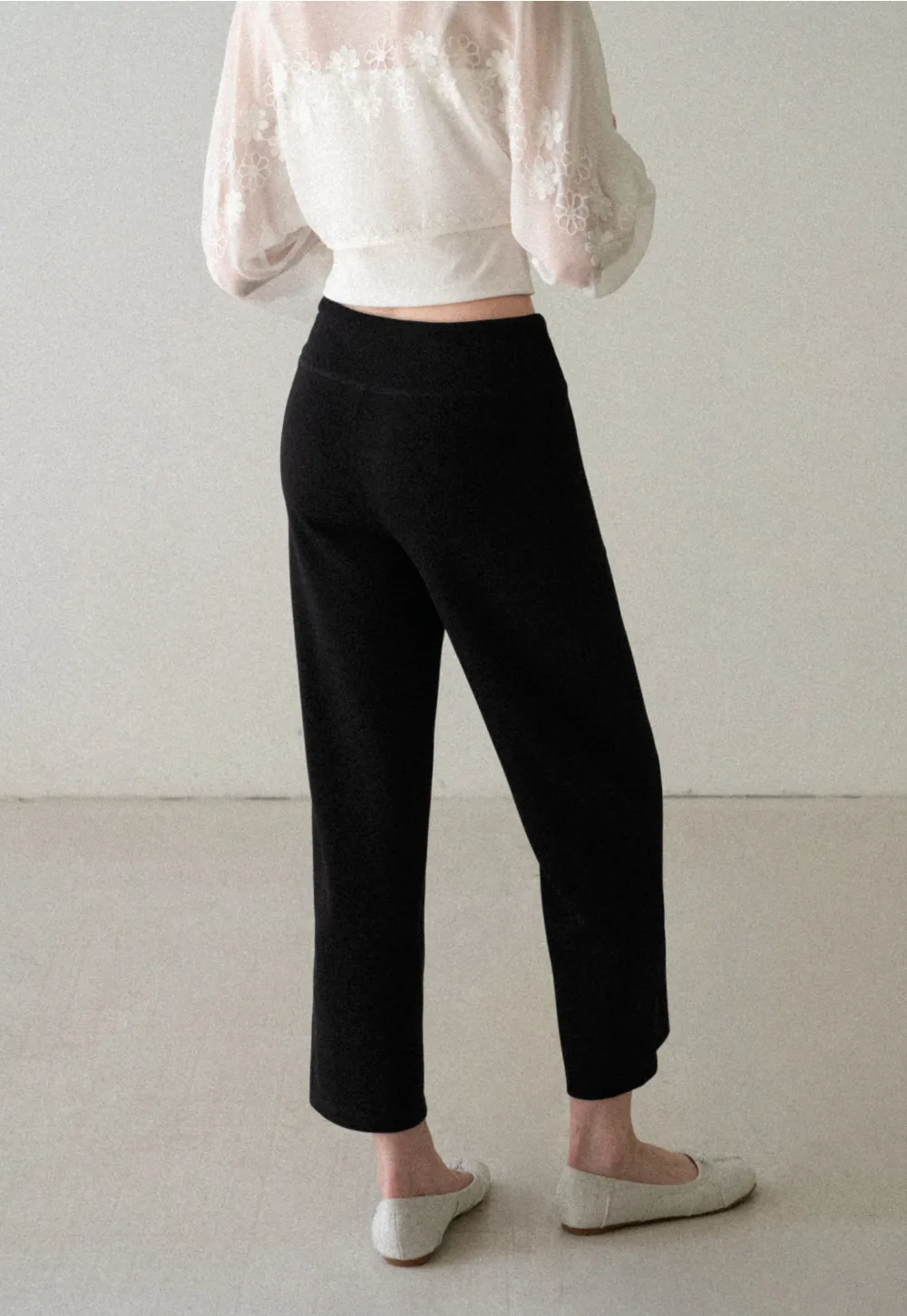 High Waist Cropped Wide Leg Pants