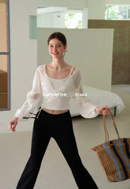 High Waist Cropped Wide Leg Pants
