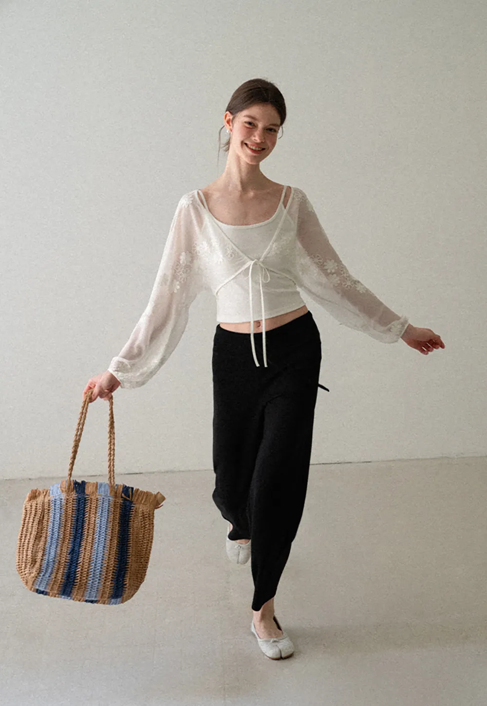 High Waist Cropped Wide Leg Pants