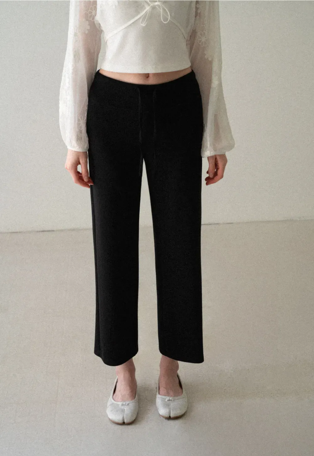 High Waist Cropped Wide Leg Pants