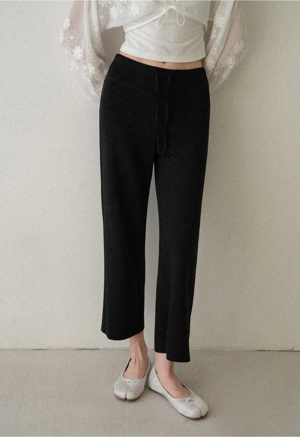 High Waist Cropped Wide Leg Pants