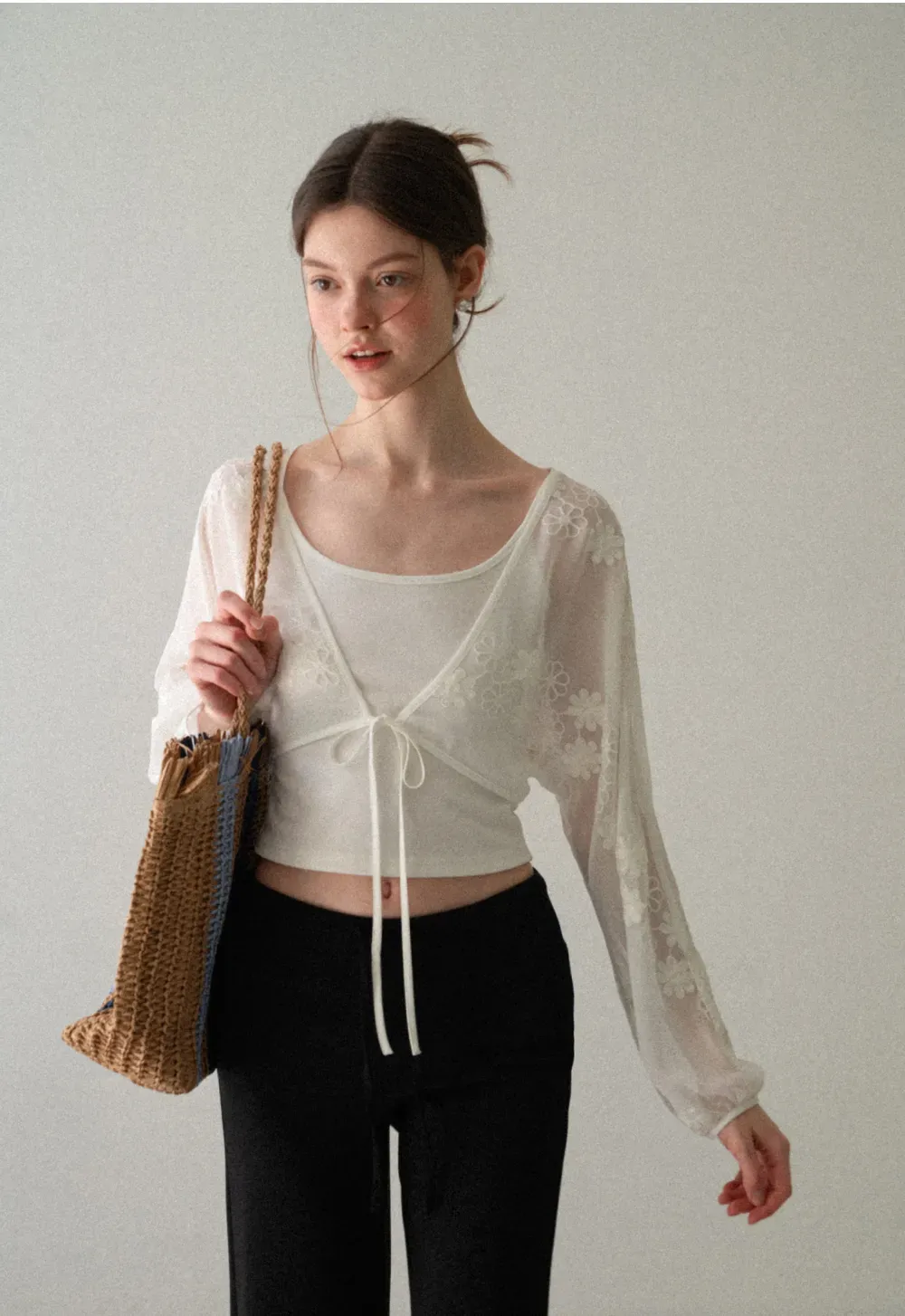 High Waist Cropped Wide Leg Pants