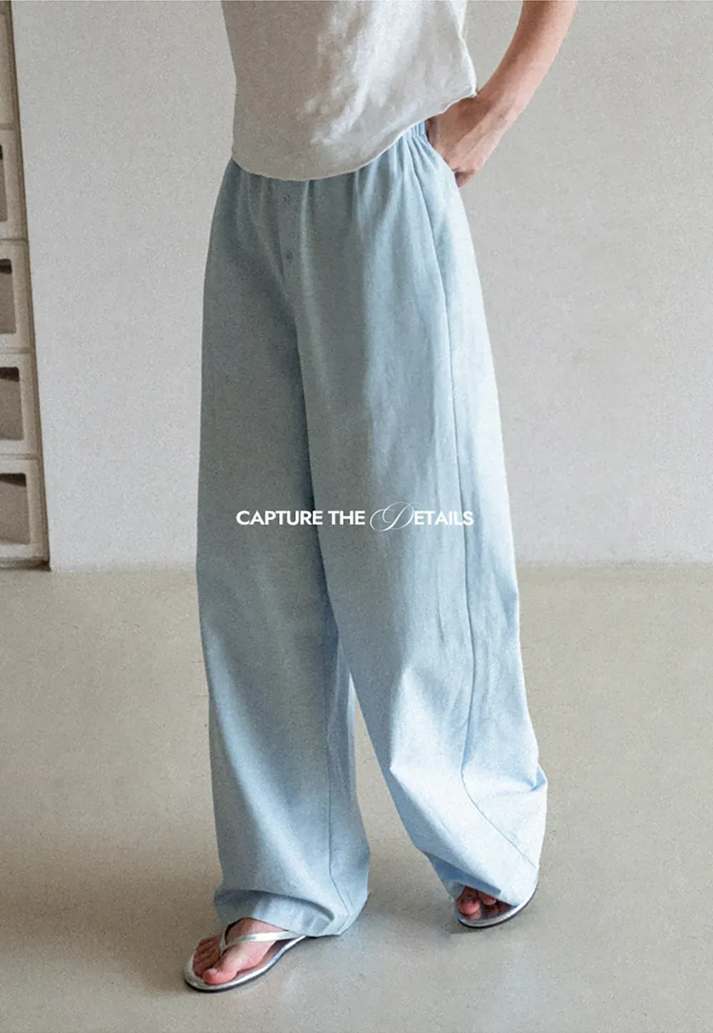 Wide Leg Button Front Casual Pants