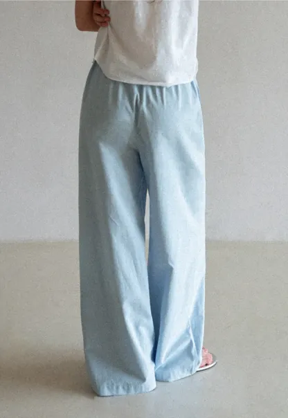 Wide Leg Button Front Casual Pants