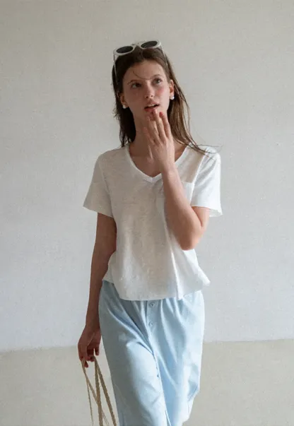 Wide Leg Button Front Casual Pants