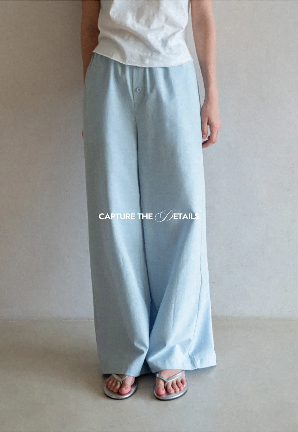 Wide Leg Button Front Casual Pants