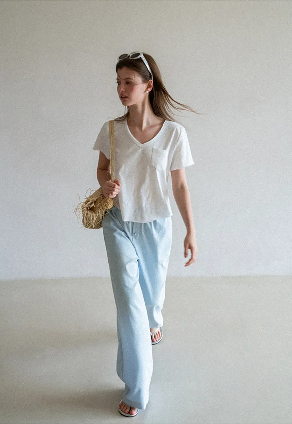 Wide Leg Button Front Casual Pants