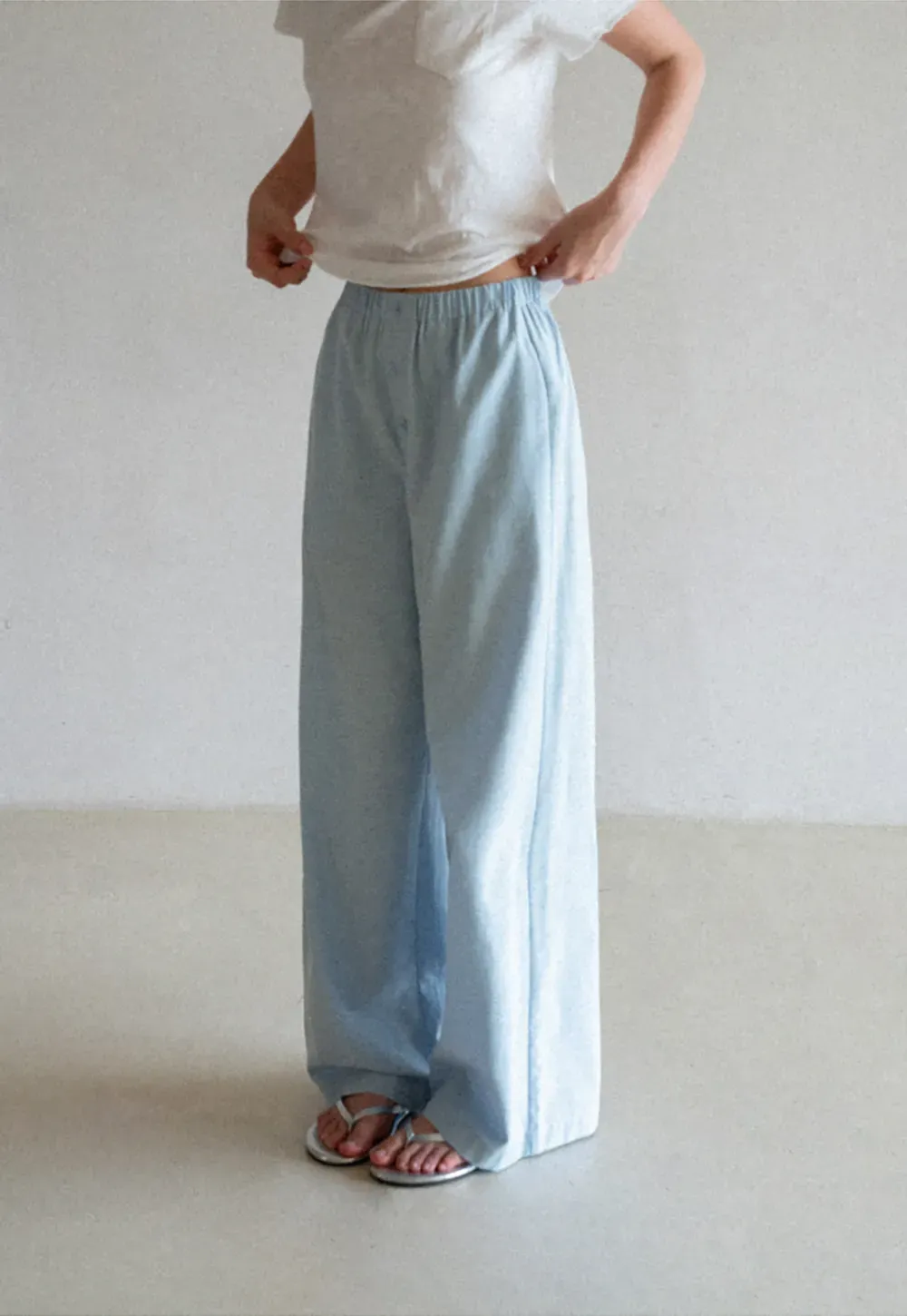 Wide Leg Button Front Casual Pants
