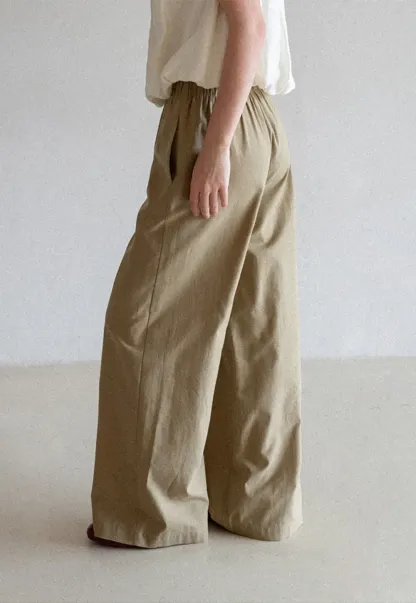 Wide Leg Button Front Casual Pants