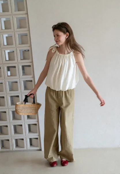 Wide Leg Button Front Casual Pants