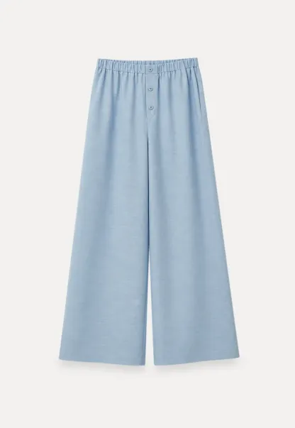 Wide Leg Button Front Casual Pants
