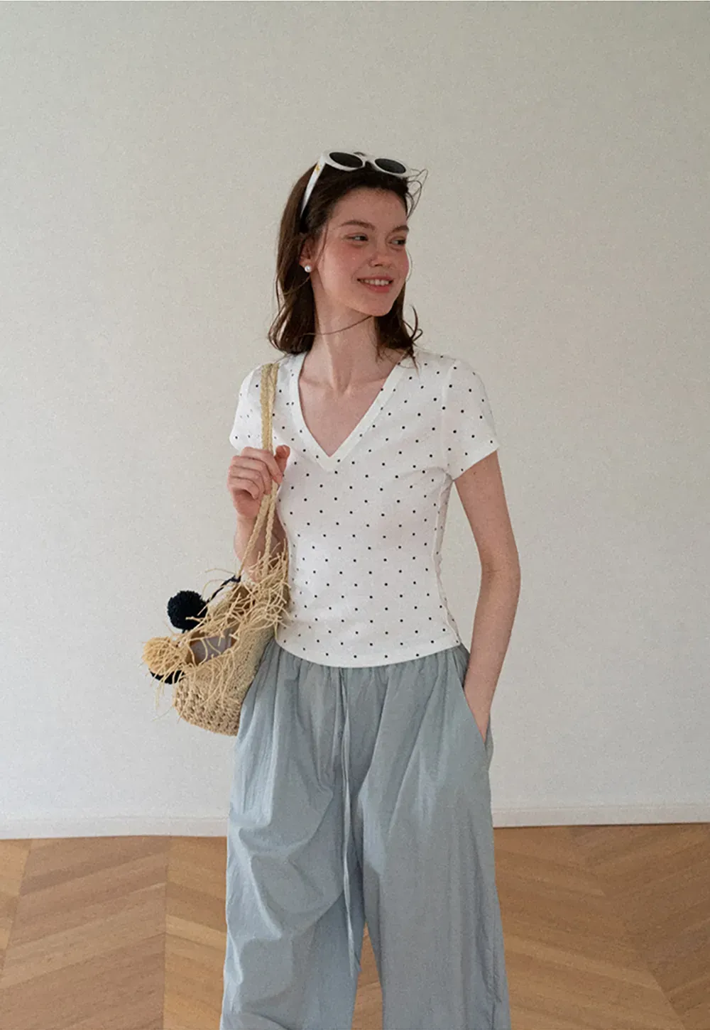 High Waist Elastic Cuff Loose Fit Casual Pants
