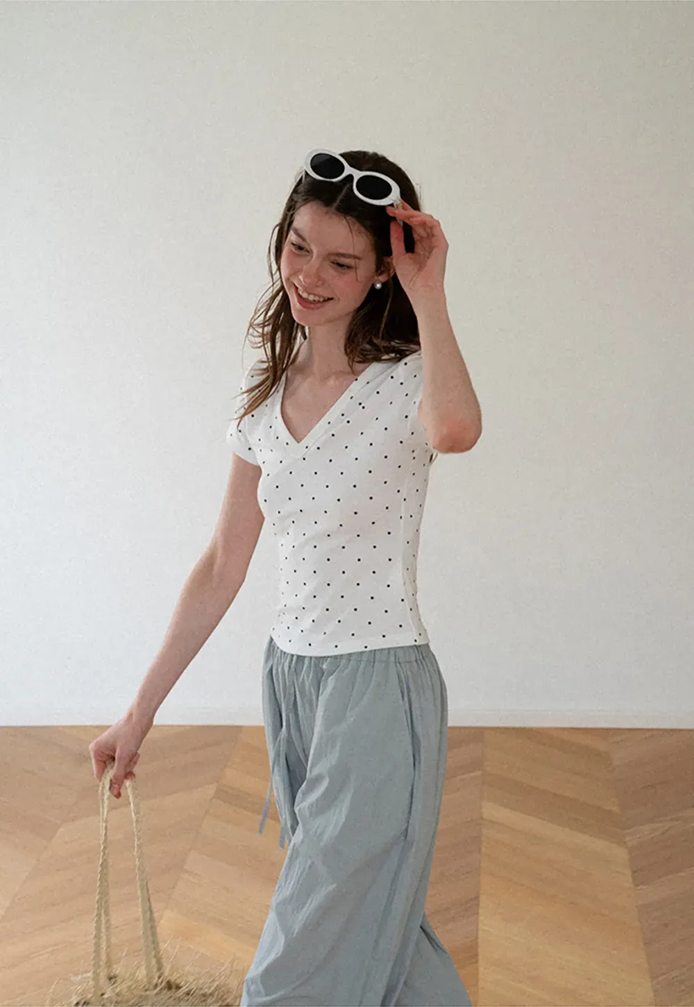 High Waist Elastic Cuff Loose Fit Casual Pants