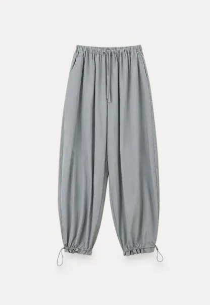 High Waist Elastic Cuff Loose Fit Casual Pants