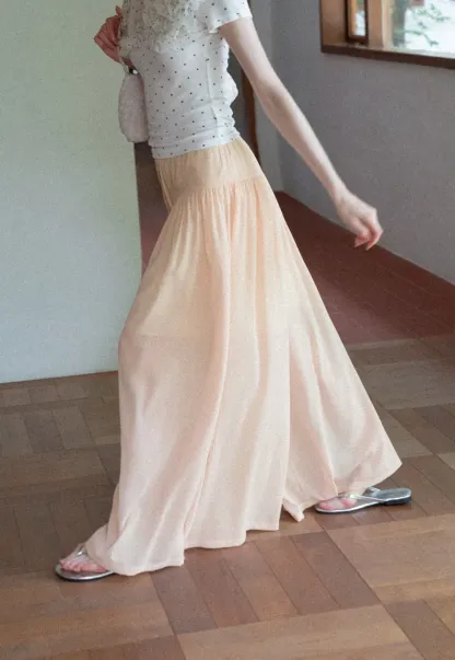 High Waist Flowing Maxi Skirt